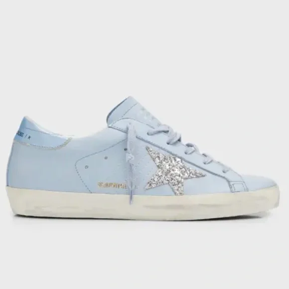 Golden Goose Superstar Leather Glitter Low-Top Sneakers